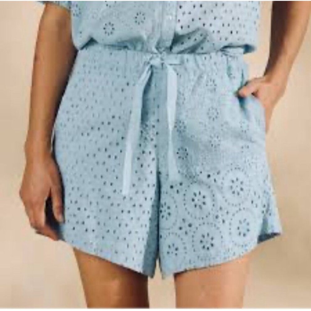 Sundance Tabitha Eyelet Shorts Size XS Preppy Coastal Boho 100% cotton